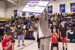 August 5, 2024: At halftime during  the championship game of the 19th annual Danny Rumph Classic, Sen. Dillon tonight presented a grant check to the Daniel E. Rumph Foundation to continue their work in educating young athletes about heart health.  In 2005, Danny Rumph, a former point guard at Division I Western Kentucky, collapsed and died of cardiomyopathy after a pick-up basketball game at a Philadelphia recreation center.